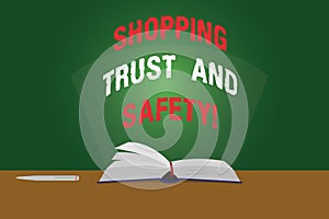 Text sign showing Shopping Trust And Safety. Conceptual photo Security on online purchase services payments Color Pages