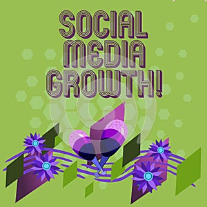 Text sign showing Social Media Growth. Conceptual photo marketing is obtained by value of internet and tv Colorful
