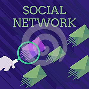 Text sign showing Social Network. Conceptual photo Interactions Sharing Information Interdemonstratingal relationship photo