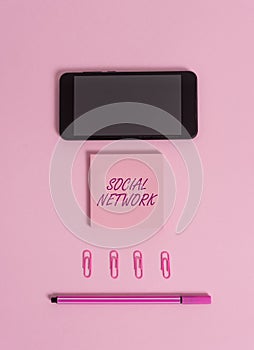 Text sign showing Social Network. Conceptual photo Interactions Sharing Information Interdemonstratingal relationship photo
