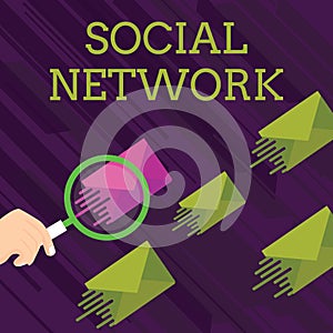 Text sign showing Social Network. Conceptual photo Interactions Sharing Information Interdemonstratingal relationship photo