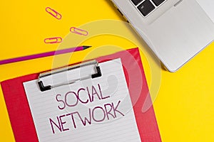 Text sign showing Social Network. Conceptual photo Interactions Sharing Information Interdemonstratingal relationship photo