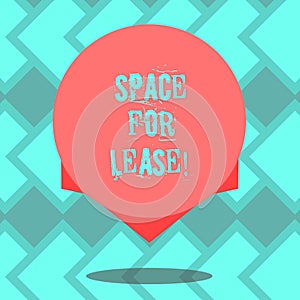 Text sign showing Space For Lease. Conceptual photo Available location for rent to use for commercial purposes Blank