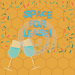 Text sign showing Space For Lease. Conceptual photo Available location for rent to use for commercial purposes Filled
