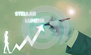 Text sign showing Stellar Lumens. Conceptual photo cryptocurrency platform that uses on remittance and payments