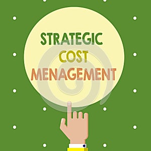 Text sign showing Strategic Cost Management. Conceptual photo combining Decision Making with Expenses Budgeting