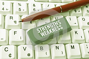 Text sign showing Strengths WeaknessOpportunity and Threat Analysis Positive and Negative. Business approach Opportunity