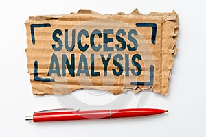 Text sign showing Success Analysis. Word Written on creating graph to determine increase in sales or profits Creative