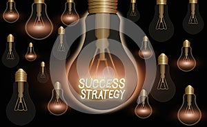 Text sign showing Success Strategy. Conceptual photo provides guidance the bosses needs to run the company.