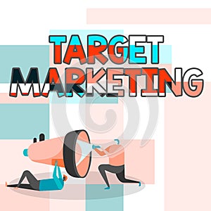 Text sign showing Target Marketing. Internet Concept Market Segmentation Audience Targeting Customer Selection Workers