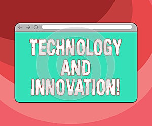 Text sign showing Technology And Innovation. Conceptual photo Technological changes of products and services Monitor Screen with