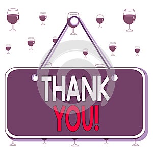 Text sign showing Thank You. Conceptual photo polite expression used when acknowledging gift service compliment Colored memo