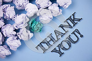 Text sign showing Thank You Motivational Call. Conceptual photo Appreciation greeting Acknowledgment Gratitude written on the Plai