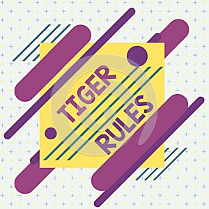 Text sign showing Tiger Rules. Conceptual photo Willpower and demonstratingal strength Resistance to imperial rule Asymmetrical