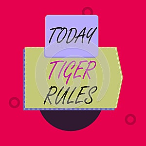 Text sign showing Tiger Rules. Conceptual photo Willpower and demonstratingal strength Resistance to imperial rule Blank