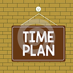 Text sign showing Time Plan. Conceptual photo a system for paying for goods by installments or in regular analysisner