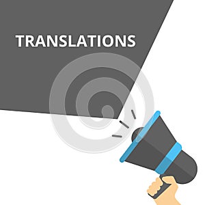 Text sign showing Translations photo