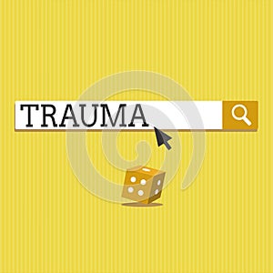 Text sign showing Trauma. Conceptual photo deeply distressing or disturbing experience Physical injury