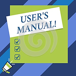 Text sign showing User S Is Manual. Conceptual photo Contains all essential information of the product.