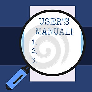 Text sign showing User S Is Manual. Conceptual photo Contains all essential information of the product. photo