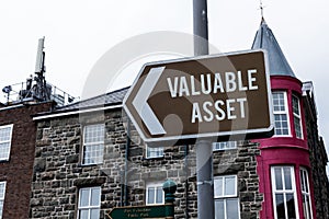 Text sign showing Valuable Asset. Conceptual photo Your most valuable asset is your ability or capacity Empty street