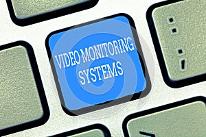 Text sign showing Video Monitoring Systems. Conceptual photo Surveillance Transmit capture Image to Digital Link