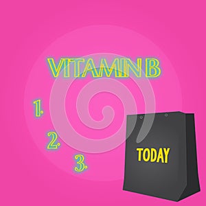Text sign showing Vitamin B. Conceptual photo Highly important sources and benefits of nutriments folate Color Gift Bag