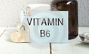 Text sign showing Vitamin B6. Conceptual photo Highly important sources and benefits of nutriments folate Love pure