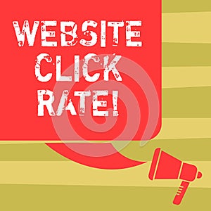 Text sign showing Website Click Rate. Conceptual photo ratio users who click specific link to number total users Color Silhouette