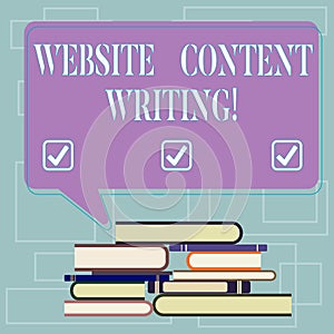 Text sign showing Website Content Writing. Conceptual photo writing an informative content for a websites Uneven Pile of
