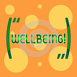 Text sign showing Wellbeing. Conceptual photo Healthy lifestyle conditions of showing life work balance Different Sizes