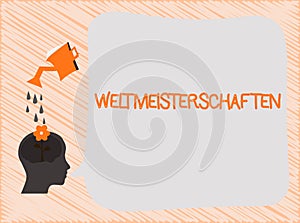 Text sign showing Weltmeisterschaften. Conceptual photo World Championships World Cup of Sporting Competitions