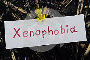 A simple and understandable inscription, xenophobia photo