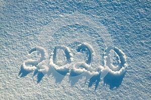 Text on snow 2020