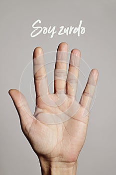 Text soy zurdo, I am left-handed in spanish photo