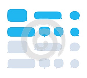 Text speech bubble, message mobile phone vector icon set collection, sms falat design isolated on white background