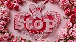 Text stop abortion: advocating for the protection of unborn life, raising awareness about ethical and moral implications