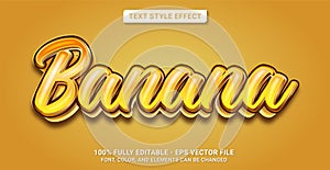 Text Style with Banana Theme. Editable Text Style Effect