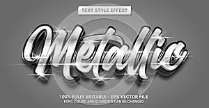 Text Style with Metallic Theme. Editable Text Style Effect