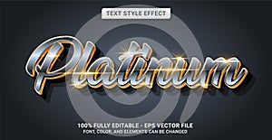 Text Style with Platinum Theme. Editable Text Style Effect