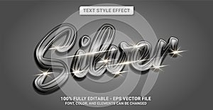 Text Style with Silver Theme. Editable Text Style Effect