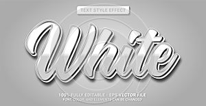 Text Style with White Color Theme. Editable Text Style Effect