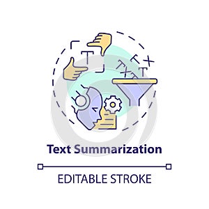 Text summarization multi color concept icon photo