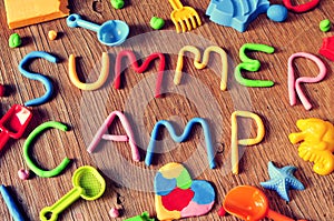 Text summer camp made from modelling clay