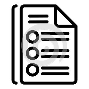 Text syllabus icon, outline style photo