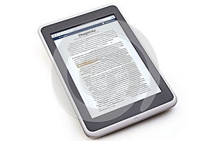 Text tablet ebook information technology modern digital screen electronic book reader device