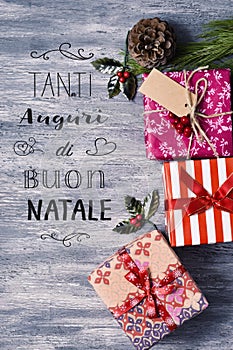 Text tanti auguri di buon natale, merry christmas in italian