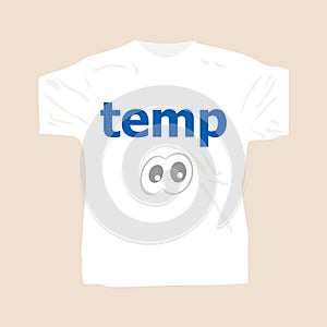 Text Temp. Business concept . Man wearing white blank t-shirt