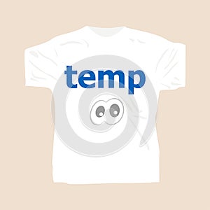 Text Temp. Business concept . Man wearing white blank t-shirt photo