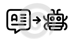 Text to Robot AI Transformation, Language Processing Icon, vector design Generative AI